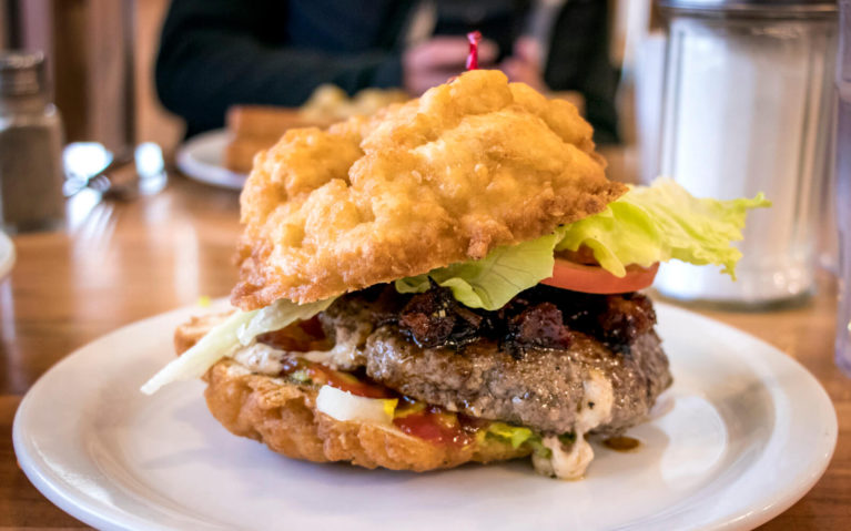 Growling Grizzly Burger on a Scone at Chummy's Grill in Sault Ste Marie :: I've Been Bit! Travel Blog
