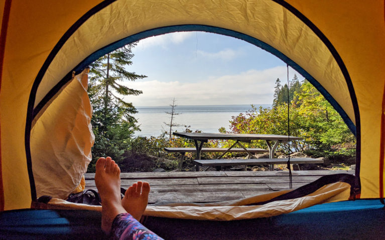 Views of the Shoreline on Flowerpot Island From the Tent :: I've Been Bit! Travel Blog