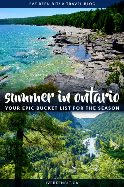 Summer time means getting outdoors and exploring! Unsure about where to go or what to do? This guide has all the top things to do in Ontario this summer. Take a look at this Ontario summer bucket list and plan some adventures! | #Travel #Canada #Ontario #Summer | IveBeenBit.ca