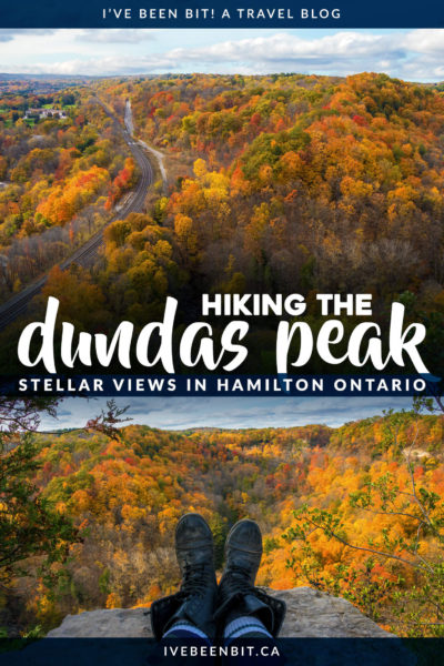 This is one hike in Ontario you won't want to miss! Head to Hamilton Ontario for incredible views from the Dundas Peak Trail. This guide shows everything you need to know for one of the best Ontario hiking trails! | #Travel #Hiking #Canada #Ontario #Hamilton #DundasPeak | IveBeenBit.ca