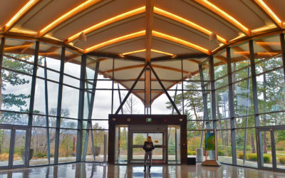 Lindsay Standing Inside RBG's Rock Garden Visitors Centre :: I've Been Bit! Travel Blog