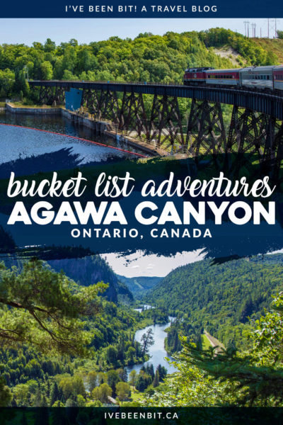 This is one Sault Ste Marie day trip you don't want to miss. Travel by train to the heart of Northern Ontario with an epic full-day excursion. The majestic views of the Agawa Canyon Tour Train will take your breath away! | #Travel #Canada #Ontario #SaultSteMarie #AgawaCanyon #Summer | IveBeenBit.ca
