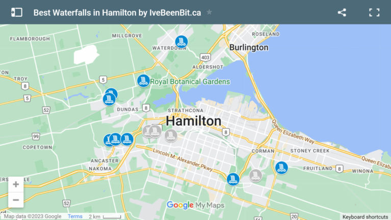 Hamilton Waterfalls Map :: I've Been Bit! Travel Blog