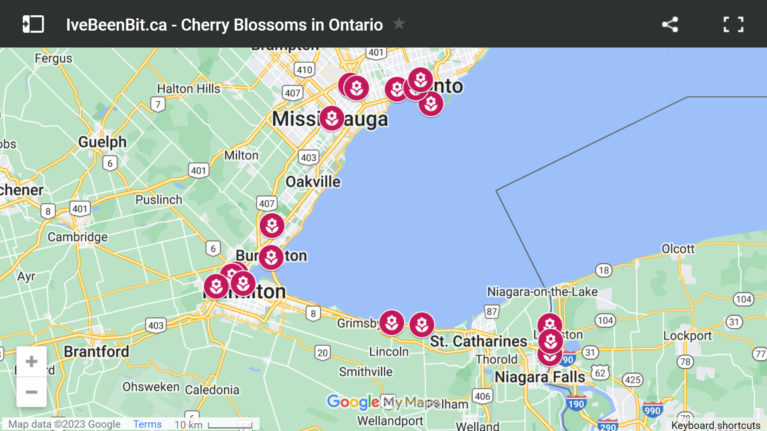 Map of Cherry Blossoms in Ontario :: I've Been Bit! Travel Blog