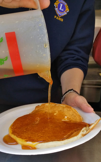 Maple Poured on Pancakes at Paris Maple Syrup Festival Ontario Canada :: I've Been Bit! Travel Blog
