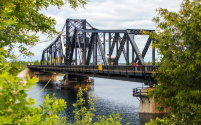 Little Current Swing Bridge Framed by Trees :: I've Been Bit! Travel Blog