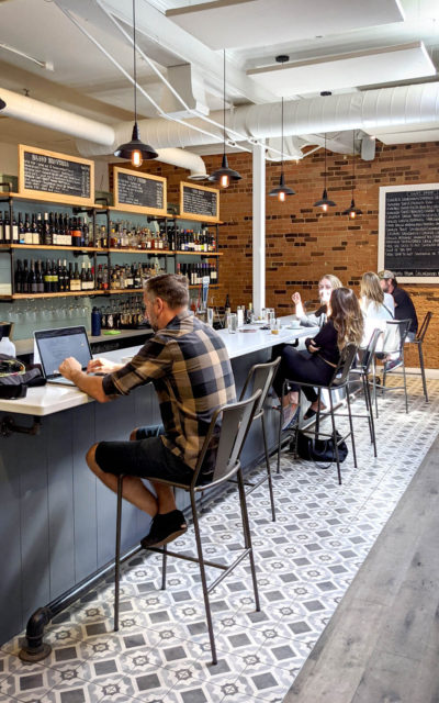 Customers Sitting at the Bar Stools at Gibson and Company in Collingwood :: I've Been Bit! Travel Blog