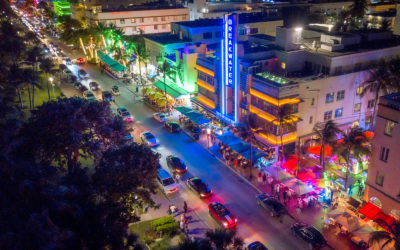 Ariel View of Ocean Drive at Night :: I've Been Bit! Travel Blog