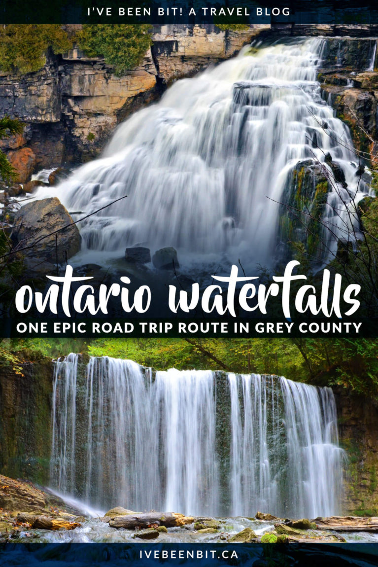 Self-proclaimed waterfall addict? Click now because this is the only guide you'll need to chase some Grey County waterfalls! Includes map, tips & more. Waterfalls in Ontario Canada. Chasing waterfalls in Grey County. Waterfall hikes in Ontario Canada. Hiking the Bruce Trail. | #Travel #Canada #Ontario #GreyCounty #Waterfalls #Hiking #HikingTrails | IveBeenBit.ca