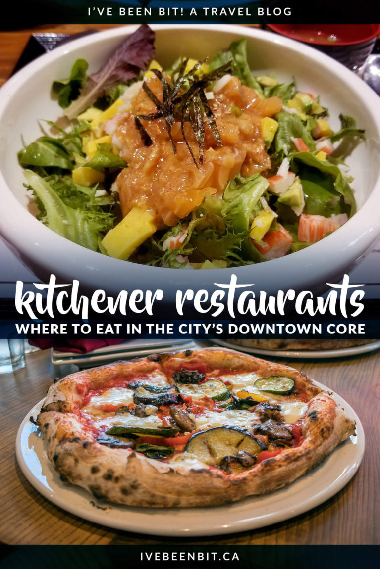 Looking for great food in Waterloo Region? These downtown Kitchener restaurants will treat your taste buds. You won't want to miss these delicious eats! Check out these restaurants in downtown Kitchener Ontario Canada. | #Travel #Canada #Ontario #WaterlooRegion #Kitchener #Restaurants | IveBeenBit.ca