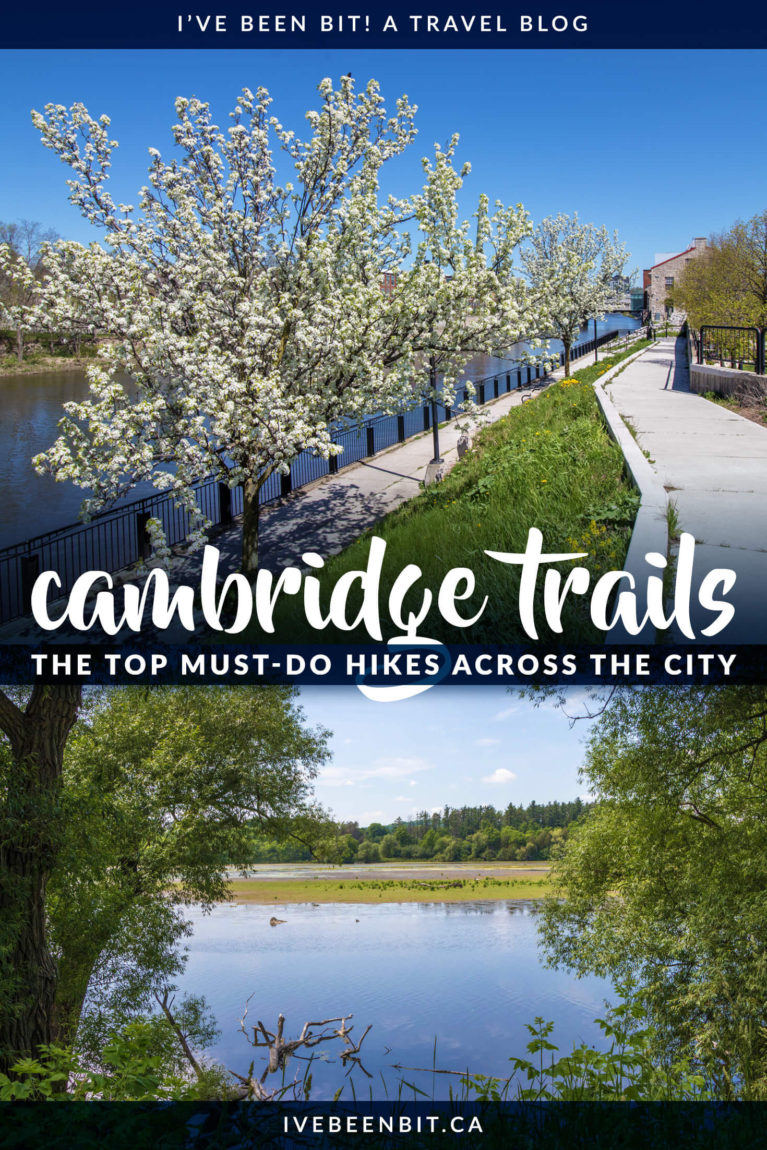 These Cambridge trails are just one of the awesome things to do in Waterloo Region. Take a look at these great hikes in Cambridge and you'll be inspired to hit the trails! Hiking trails in Ontario, Canada. Walking trails in Cambridge, close to Kitchener-Waterloo. | #Travel #Hiking #Cambridge #WaterlooRegion #Ontario #Canada | IveBeenBit.ca
