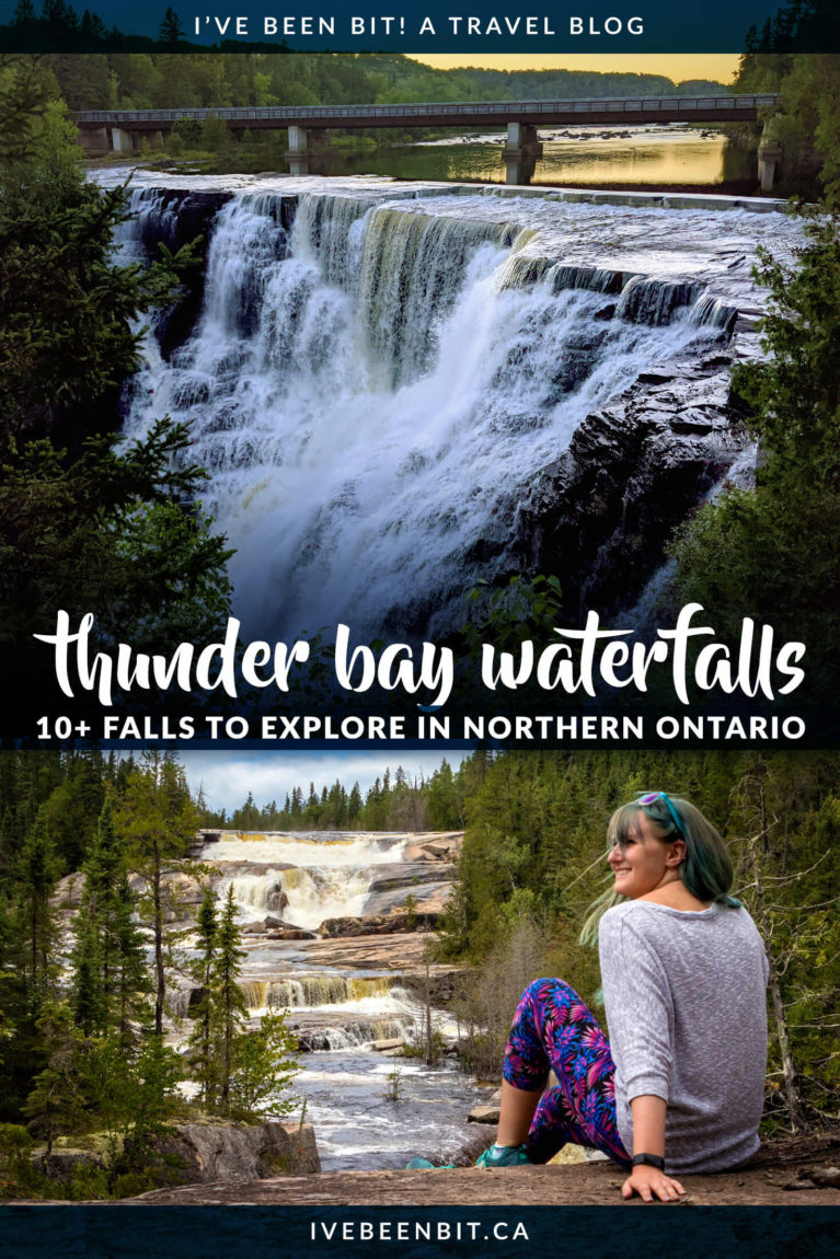 There are so many amazing things to do in Thunder Bay Ontario, including hiking to some gorgeous waterfalls! These Thunder Bay waterfalls will have you planning a Northern Ontario road trip ASAP. Includes Kakabeka Falls, the "Niagara of the North", and many more! | Ontario waterfalls | Things to Do in Thunder Bay Canada | Ontario Road Trip | Ontario Hiking Trails | Canada waterfalls | Waterfalls in Canada | #Ontario #Waterfalls | IveBeenBit.ca