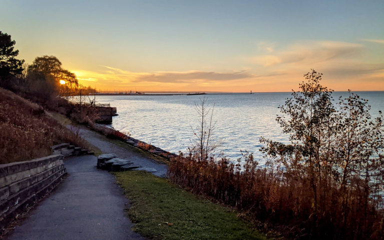 Sunset Views Over Lake Ontario from the Waterfront Trail in St Catharines
