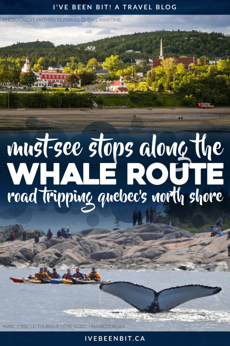 The Quebec Whale Route is one of the most stunning road trips in Canada. See all the stops you need to make in this guide to Route 138 in Cote Nord Quebec! | @quebecmaritime | Quebec Road Trip | Things to Do on a Quebec Road Trip | Road Trip au Quebec | Road Trip Cote Nord Quebec | Canada Road Trip Ideas | Sept Iles Quebec | Tadoussac Baleines | Routes des Baleines au Quebec | #RoadTrip #Quebec #Summer | IveBeenBit.ca