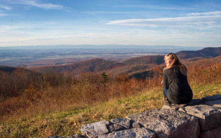 Lindsay Admiring the Views from the Skyline Drive in Shenandoah National Park