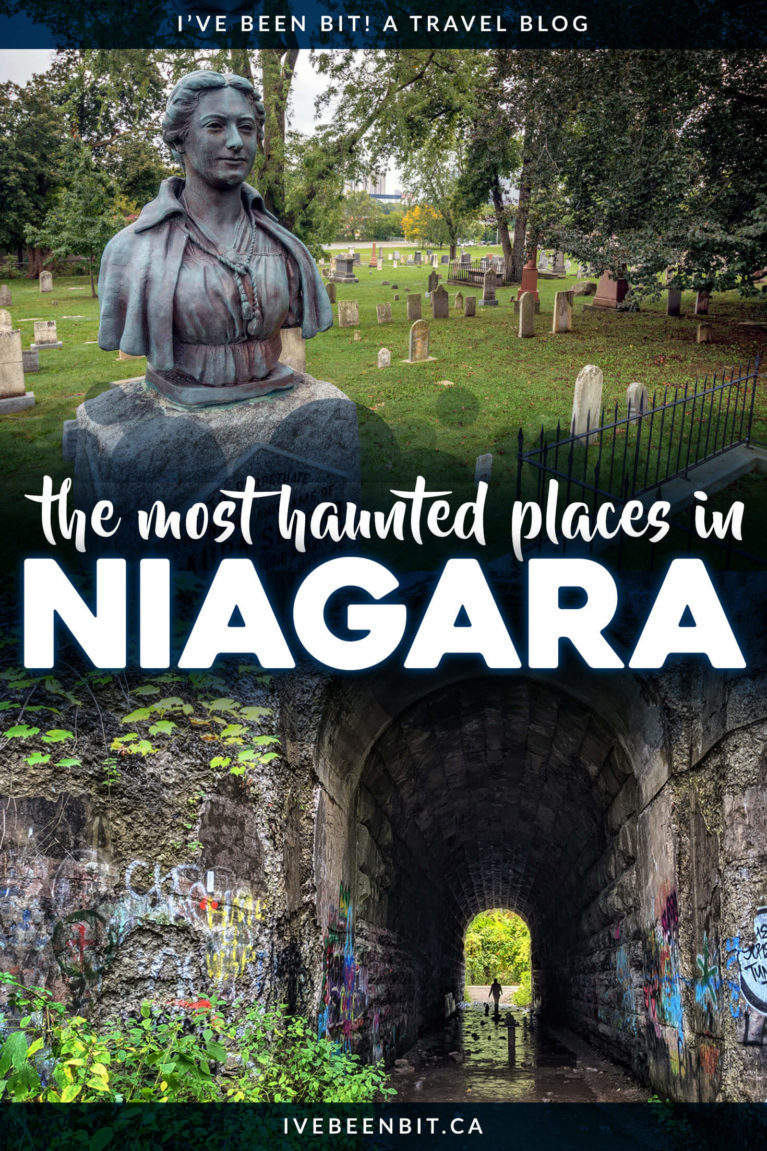Looking for one of the most haunted places in Canada? Head to the Niagara Region! Here are 10+ spooky spots for a Haunted Niagara experience! | Haunted Places in Ontario | Most Haunted Places in Canada | Things to Do in Niagara Falls Ontario Canada | Things to Do in Niagara-on-the-Lake | Screaming Tunnel | Haunted Places in Niagara Ontario Canada | Haunted Hike Ideas | Niagara Falls Canada | Canada Travel | Ontario Travel | #Haunted #Paranormal #Ontario #Canada | IveBeenBit.ca