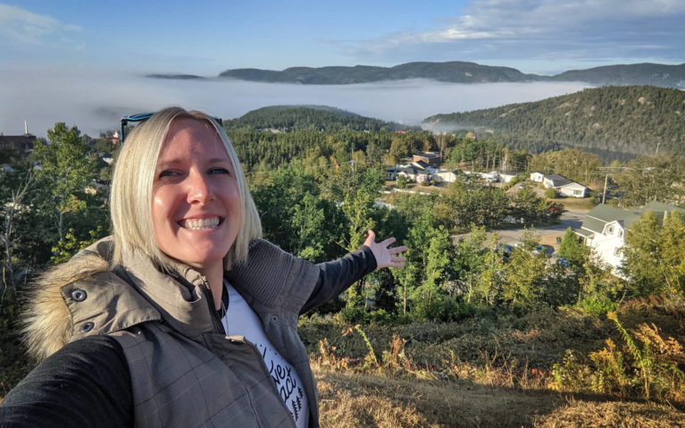 Lindsay At the Overlook in Tadoussac :: I've Been Bit! Travel Blog