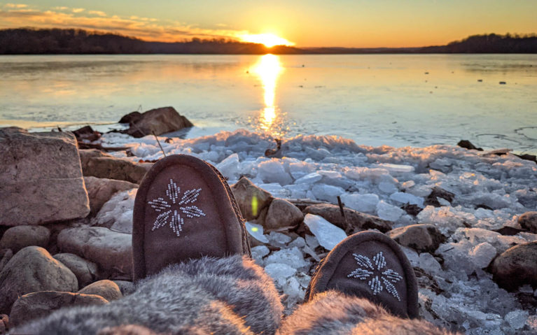 Moccasins In Front of a Winter Sunset :: I've Been Bit! Travel Blog