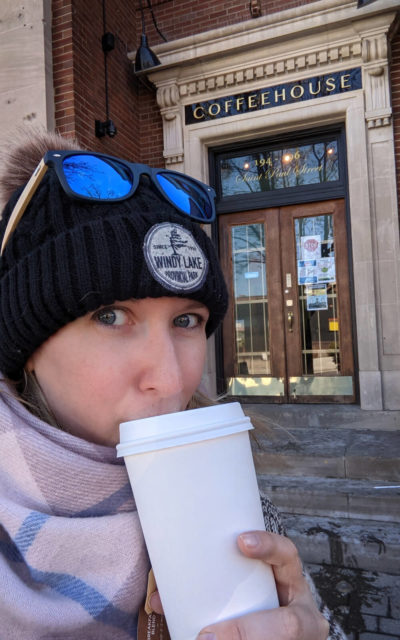Lindsay With a Coffee in Downtown St Catharines :: I've Been Bit! Travel Blog