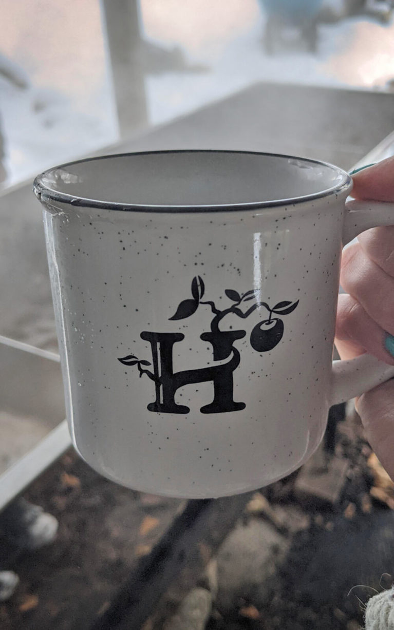 Cup with Heartwood Logo :: I've Been Bit! Travel Blog