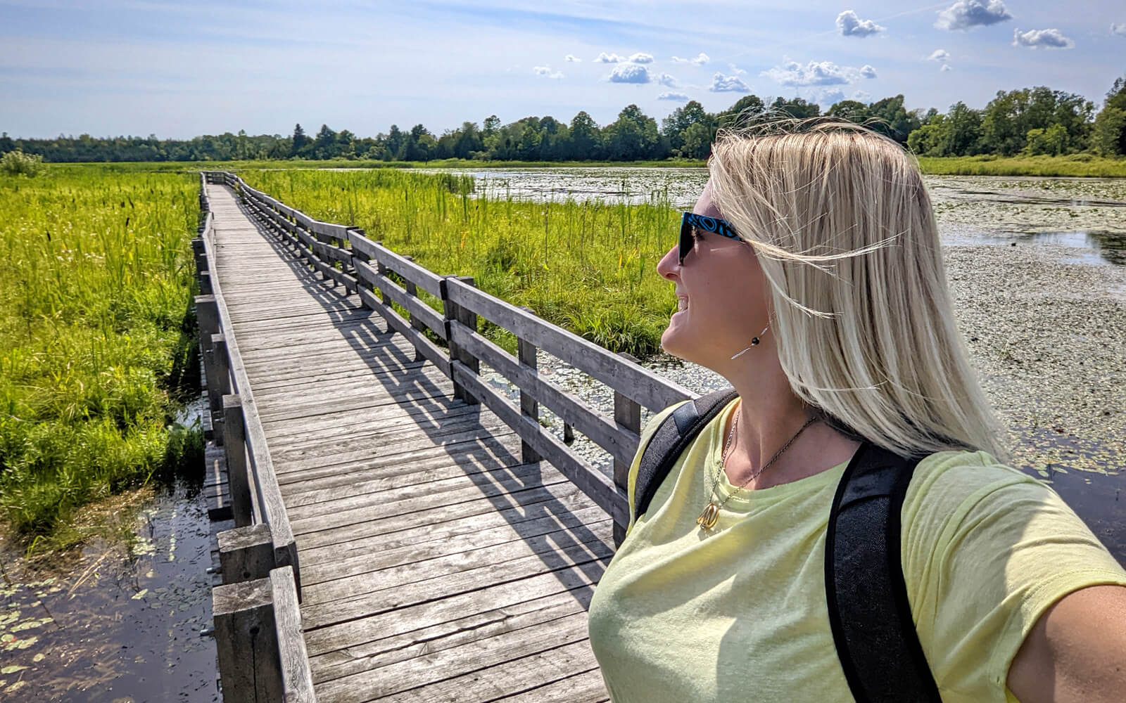 Lindsay at the HR Frink Conservation Area Boardwalk :: I've Been Bit! Travel Blog