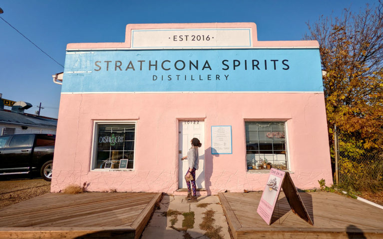 Lindsay Heading Into Strathcona Spirits Distillery :: I've Been Bit! Travel Blog