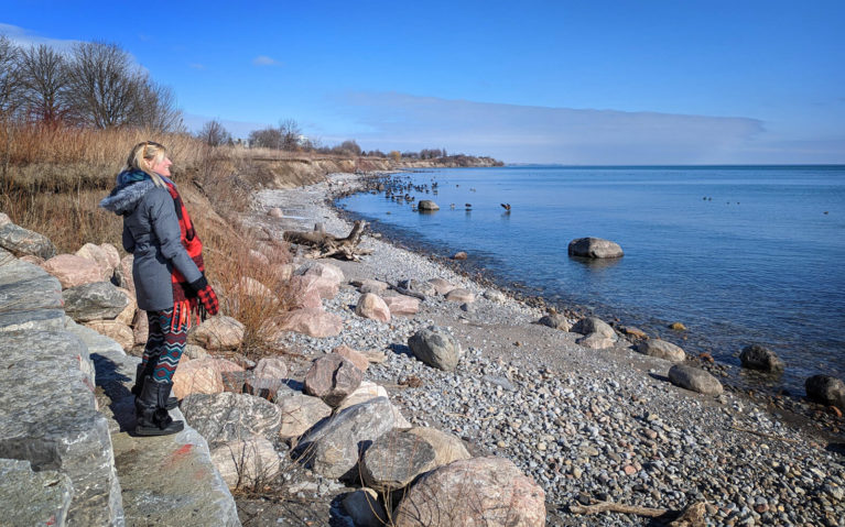 Lindsay Standing Along the Shore of Lake Ontario in Ajax :: I've Been Bit! Travel Blog
