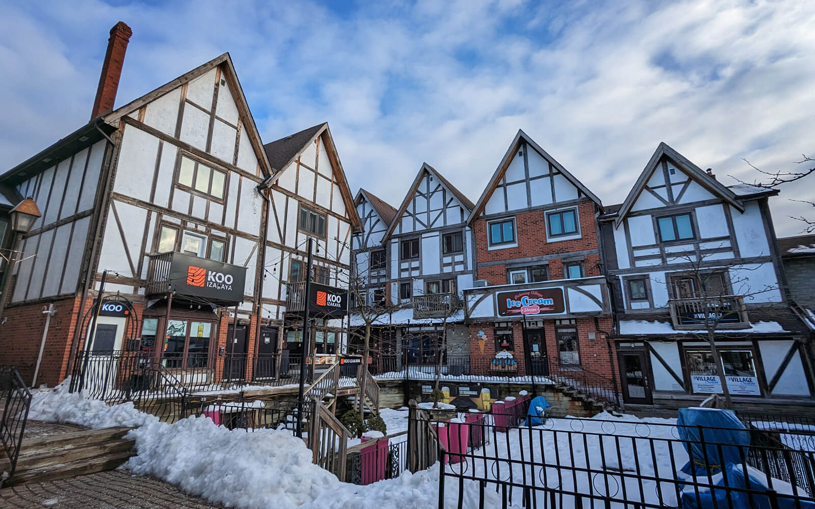 Main Courtyard of Pickering Village in Ajax in the Winter :: I've Been Bit! Travel Blog