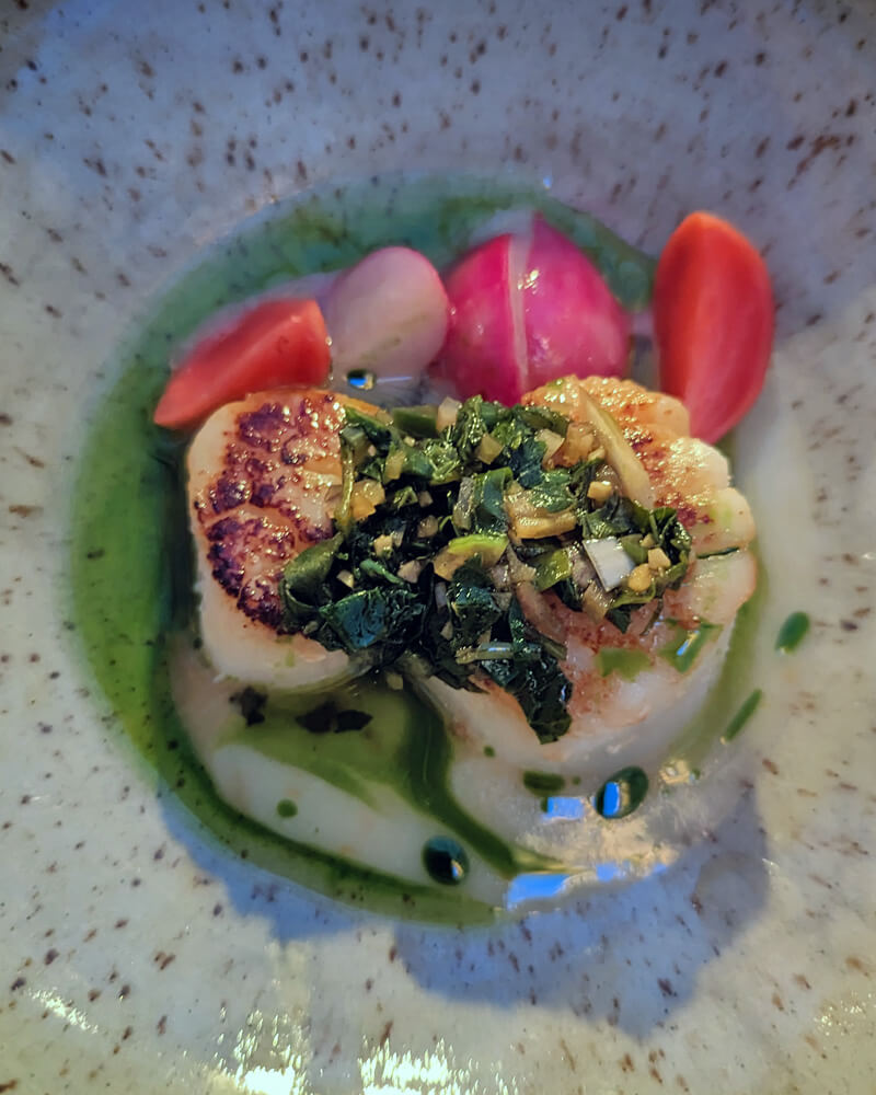 Scallops At RAW:almond 2023 :: I've Been Bit! Travel Blog