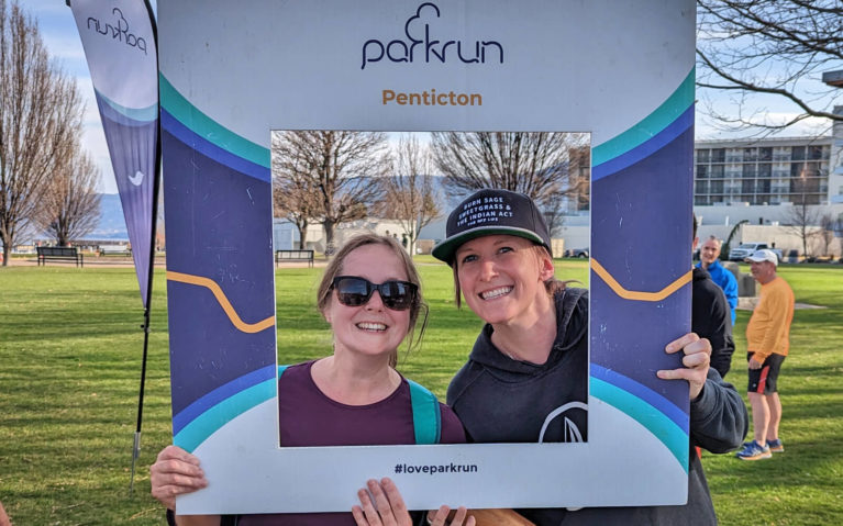 Gemma & Lindsay After Crushing the Penticton Parkrun :: I've Been Bit! Travel Blog