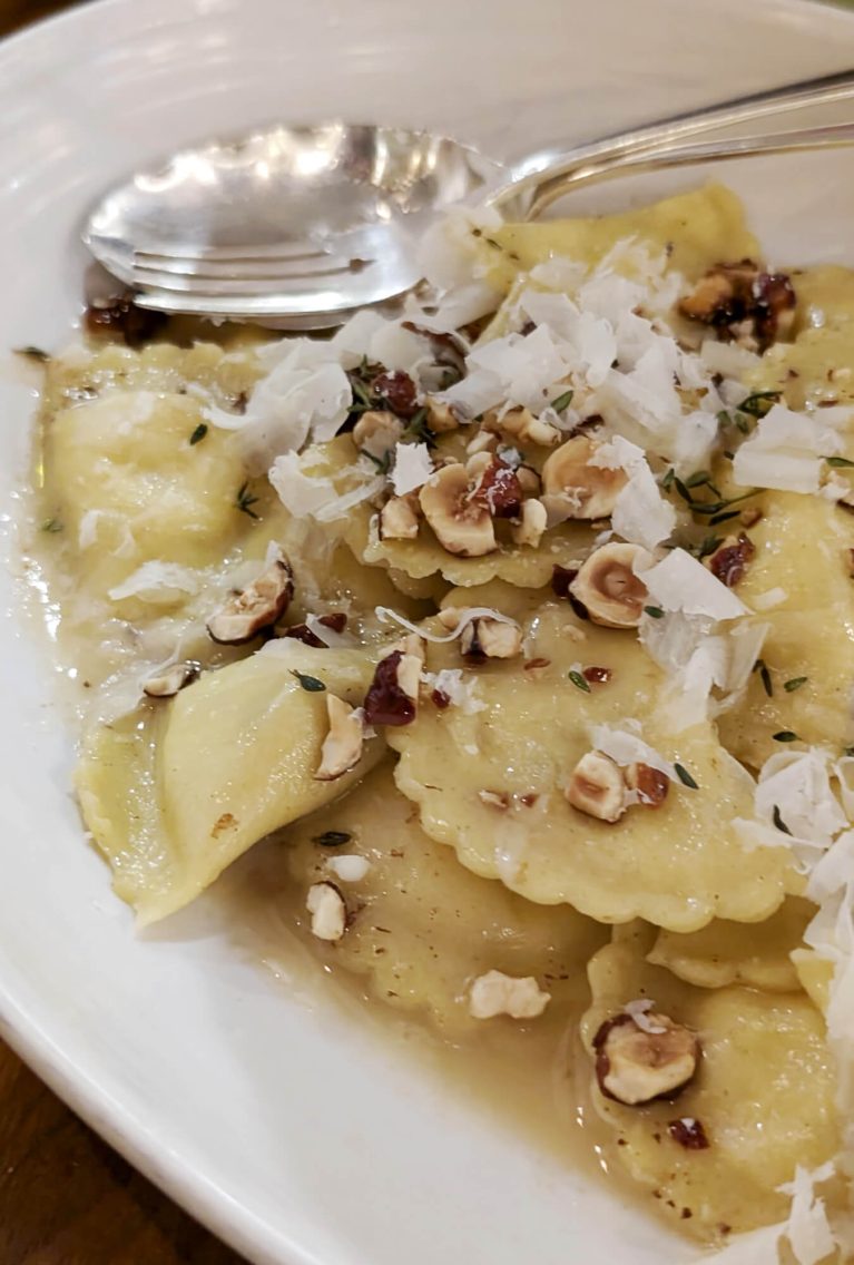 Smoked Mushroom & Ricotta Ravioli in Brown Butter with Hazelnuts & Thyme :: I've Been Bit! Travel Blog
