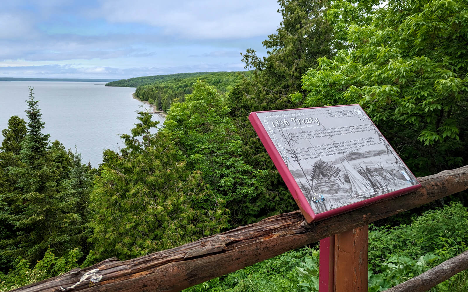 One of the Plaques in Wikwemikong at the Buzwah Lookout :: I've Been Bit! Travel Blog