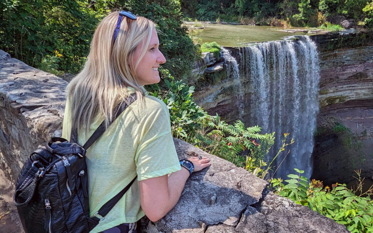 Lindsay Overlooking Lower Ball's Falls :: I've Been Bit! Travel Blog