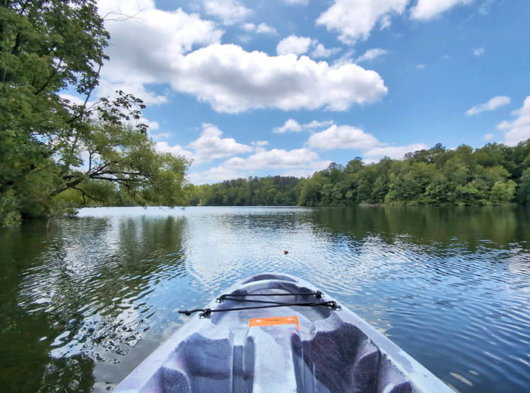 Water Reflections from a Kayak at Waller Mill Park :: I've Been Bit! Travel Blog