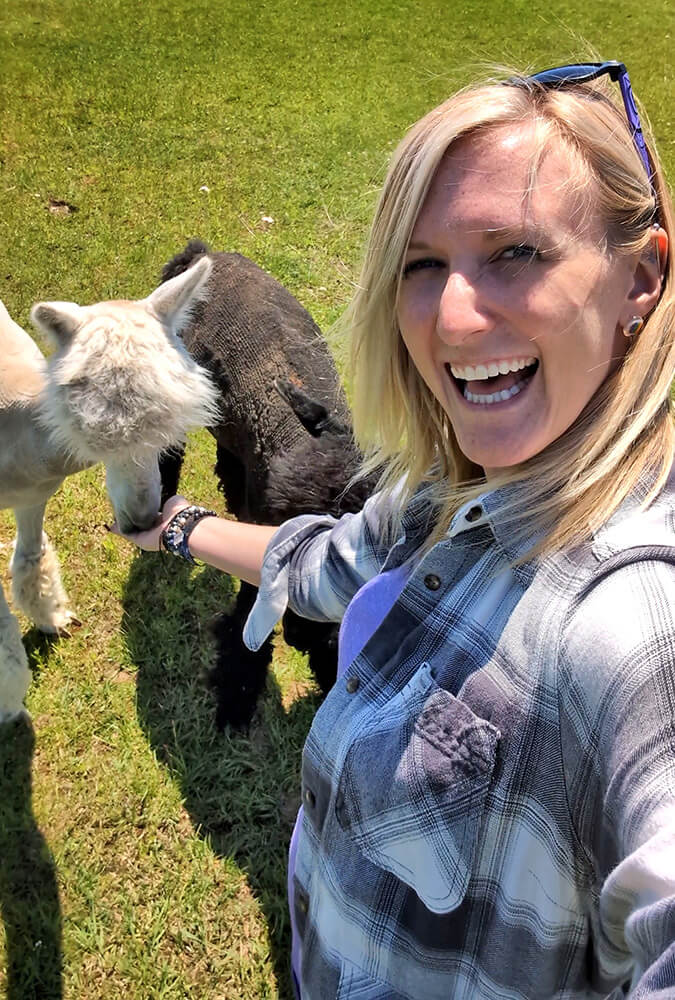 Lindsay Feeding the Alpacas :: I've Been Bit! Travel Blog