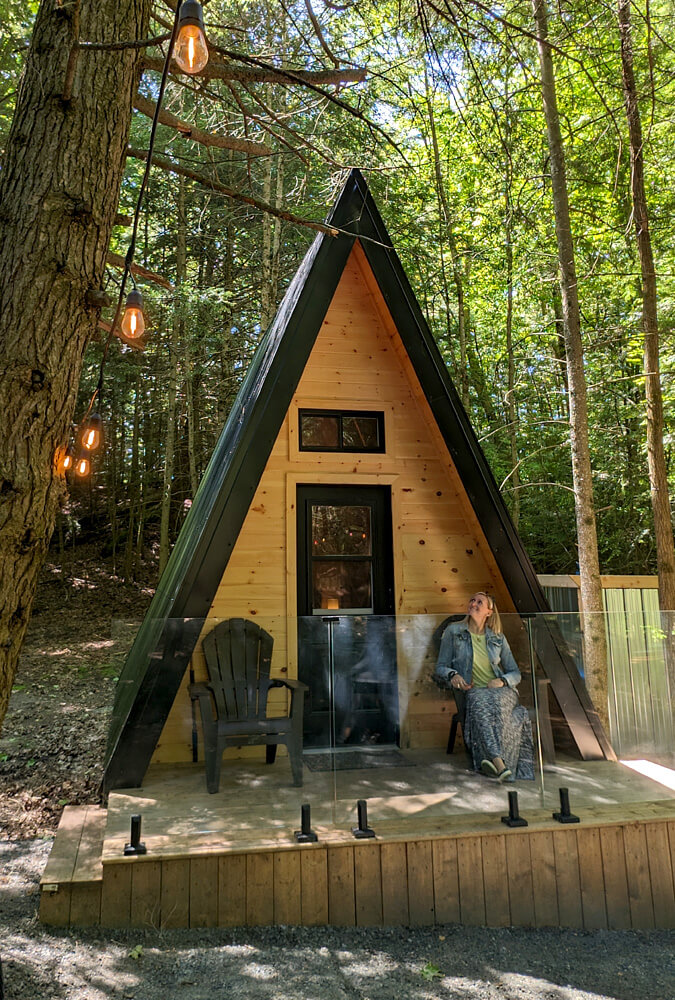 Lindsay with the A-Frame Cabin at Villa Vida Loca :: I've Been Bit! Travel Blog