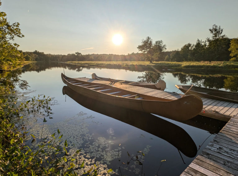 18-Person Canoe at Sunset in Kejimkujik National Park :: I've Been Bit! Travel Blog