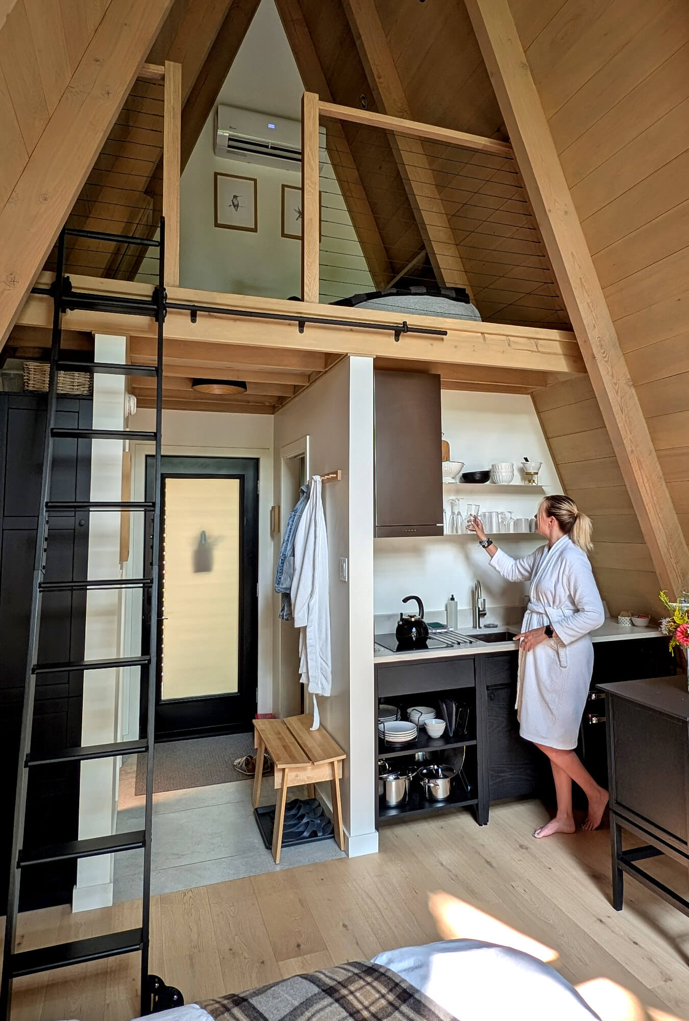 Lindz in a Bathrobe in the Kitchen Grabbing a Glass :: I've Been Bit! Travel Blog